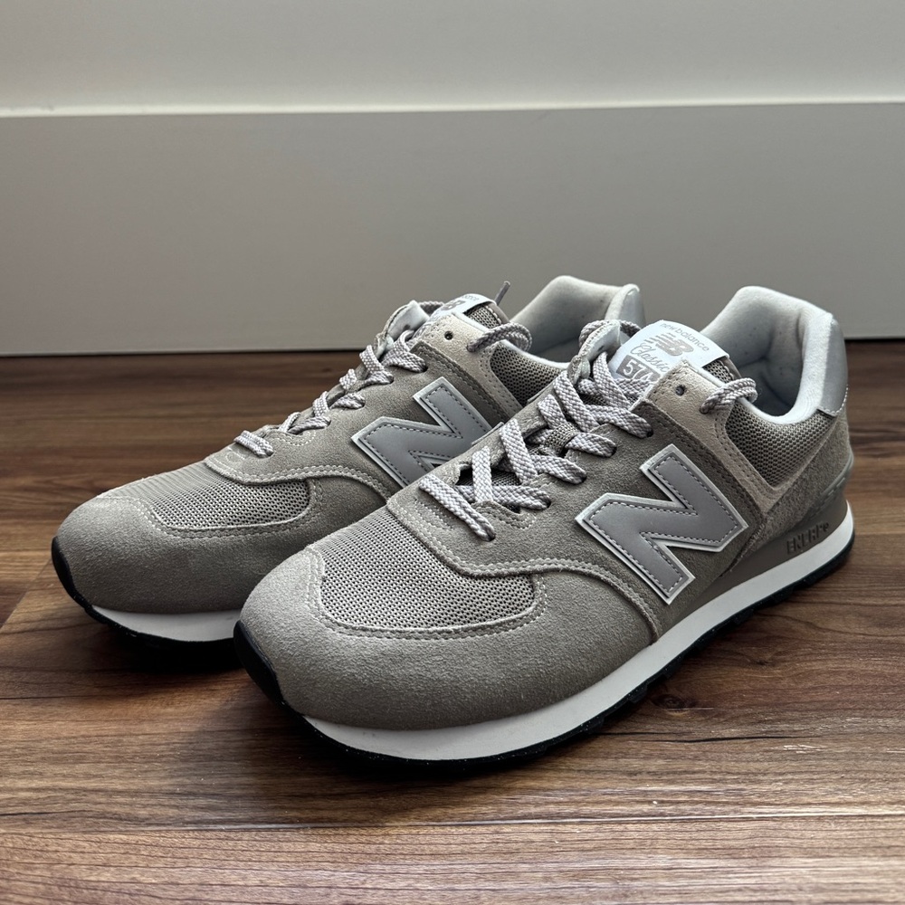 New Balance 574 Classic Gray and White Sneakers